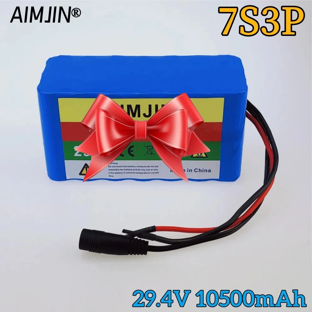 

7S3P 24V 10.5Ah Rechargeable Batteries 29.4V Lithium Battery Pack Wheelchair Battery 18650 Battery Pack for Bicycle