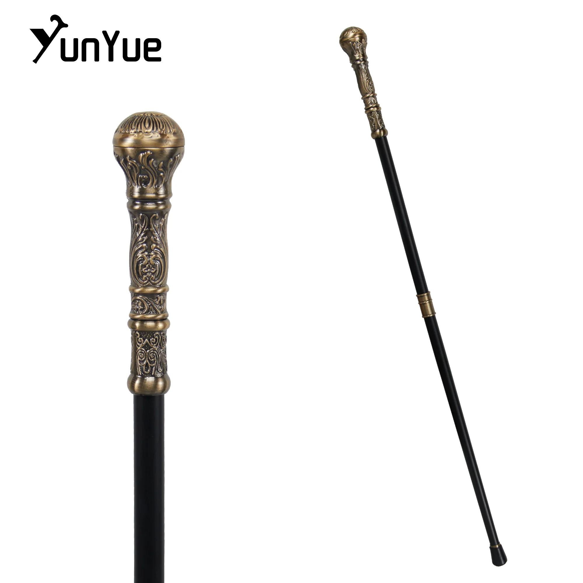 البرونزية مقبض دائري موضة عصا للمشي السادة خمر اليدوية عصا للمشي سيدة الفن جمع تأثيري فيلم الدعامة قصب #5