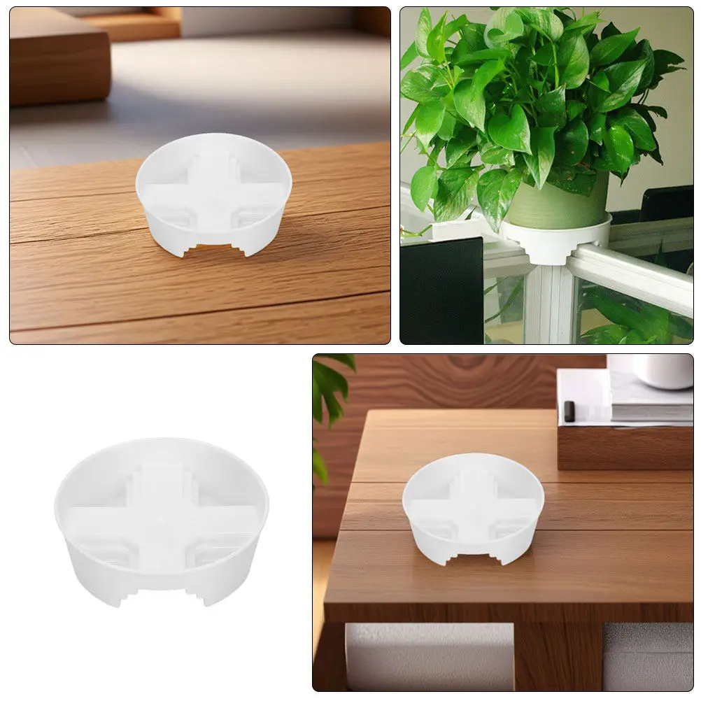 6Pcs Cross Plant Tray Indoor Decorative Flower Pot Base Stable Support for Office Partitions Plant Water Drip Tray Plastic Pot
