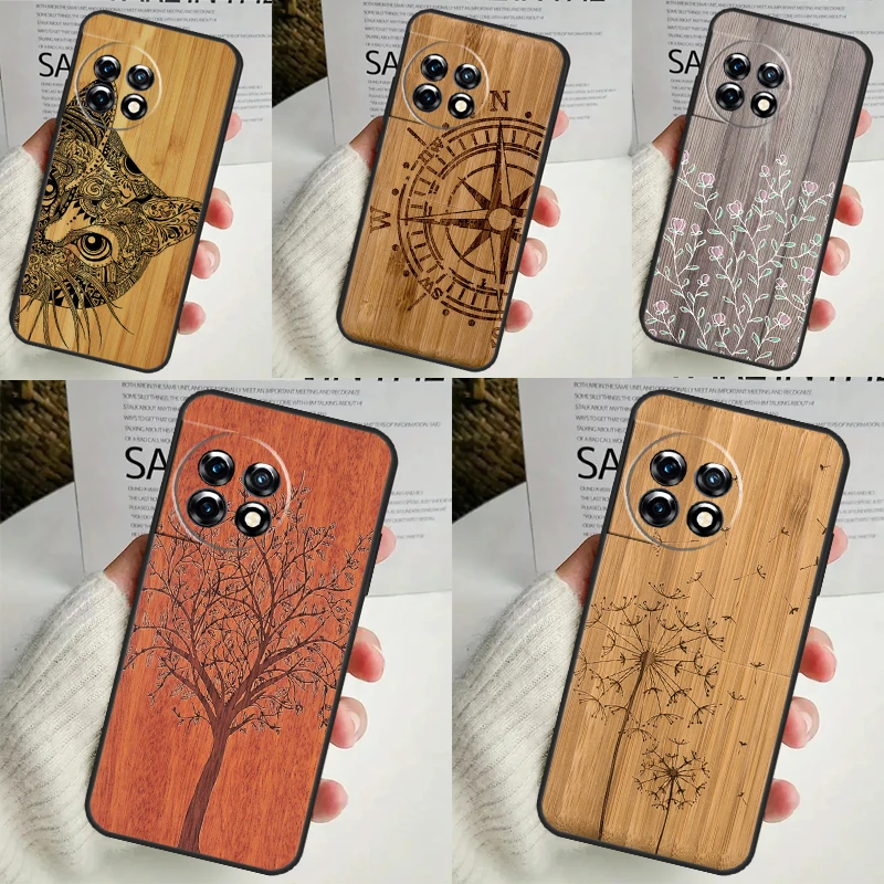 Natural Bamboo Wood Pattern Print Case For OnePlus 11 12 9 10 Pro 9R 10R 10T 12R OnePlus Nord N30 N20 N10 CE 4 2 3 Lite Cover