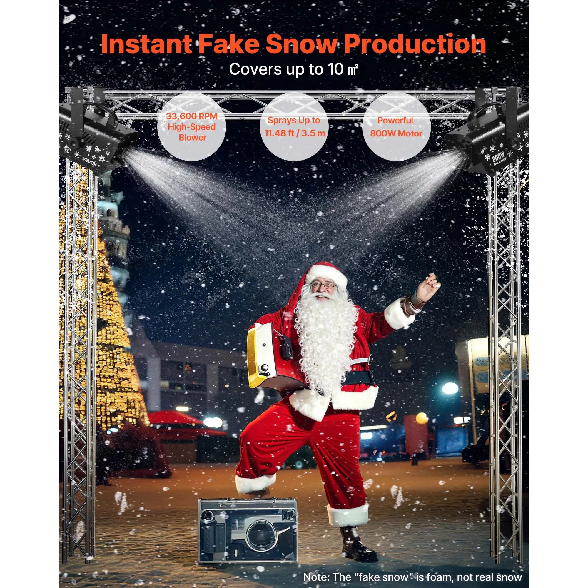 Snow Machine, 800W Handheld/Hanging Maker, Portable Wireless Remote Snowmaking with 1L Tank & Handle, Outdoor & Indoor Snowflake