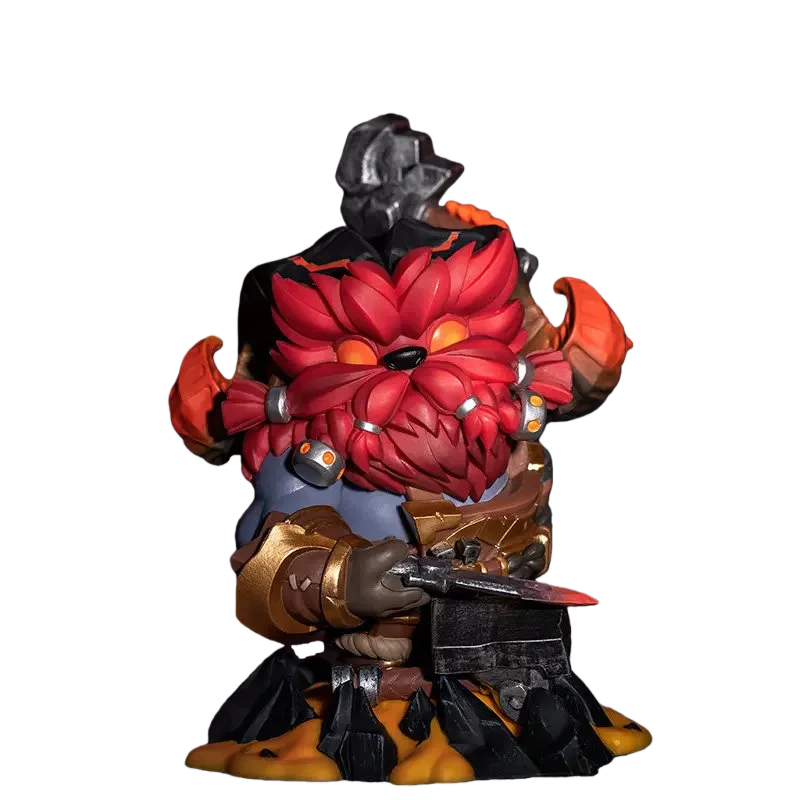 Op voorraad League Of Legends Ornn Fire Below The Mountain Nieuwe editie Q-versie Figuur Charm Collectible Gift Series Ornamenten - afbeelding 2