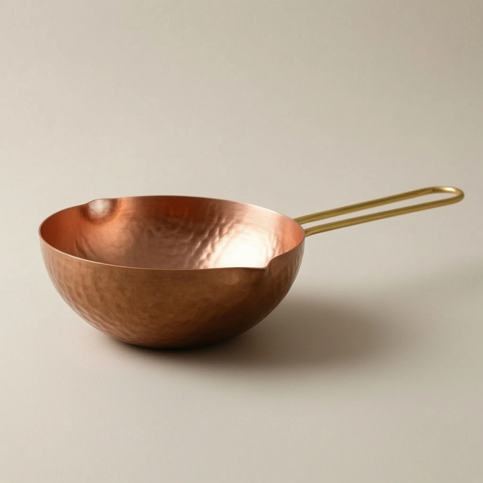 Hammered Copper Pan Spill-resistantFree Copper Pan Cookware Long-Lasting for Singles, Daily Cooking