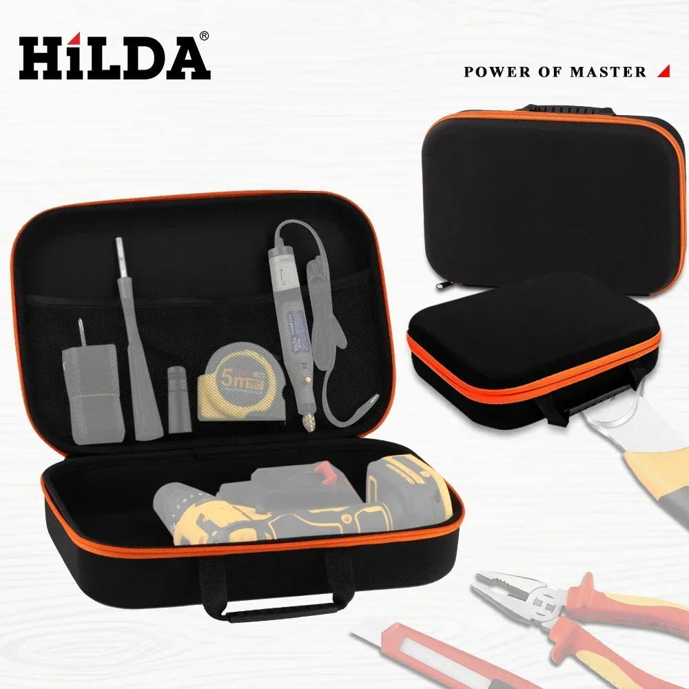 HILDA strumenti di grande capacità borsa strumenti borse per attrezzi impermeabili borsa per attrezzi Hardware per elettricisti strumento multifunzionale nero e arancione