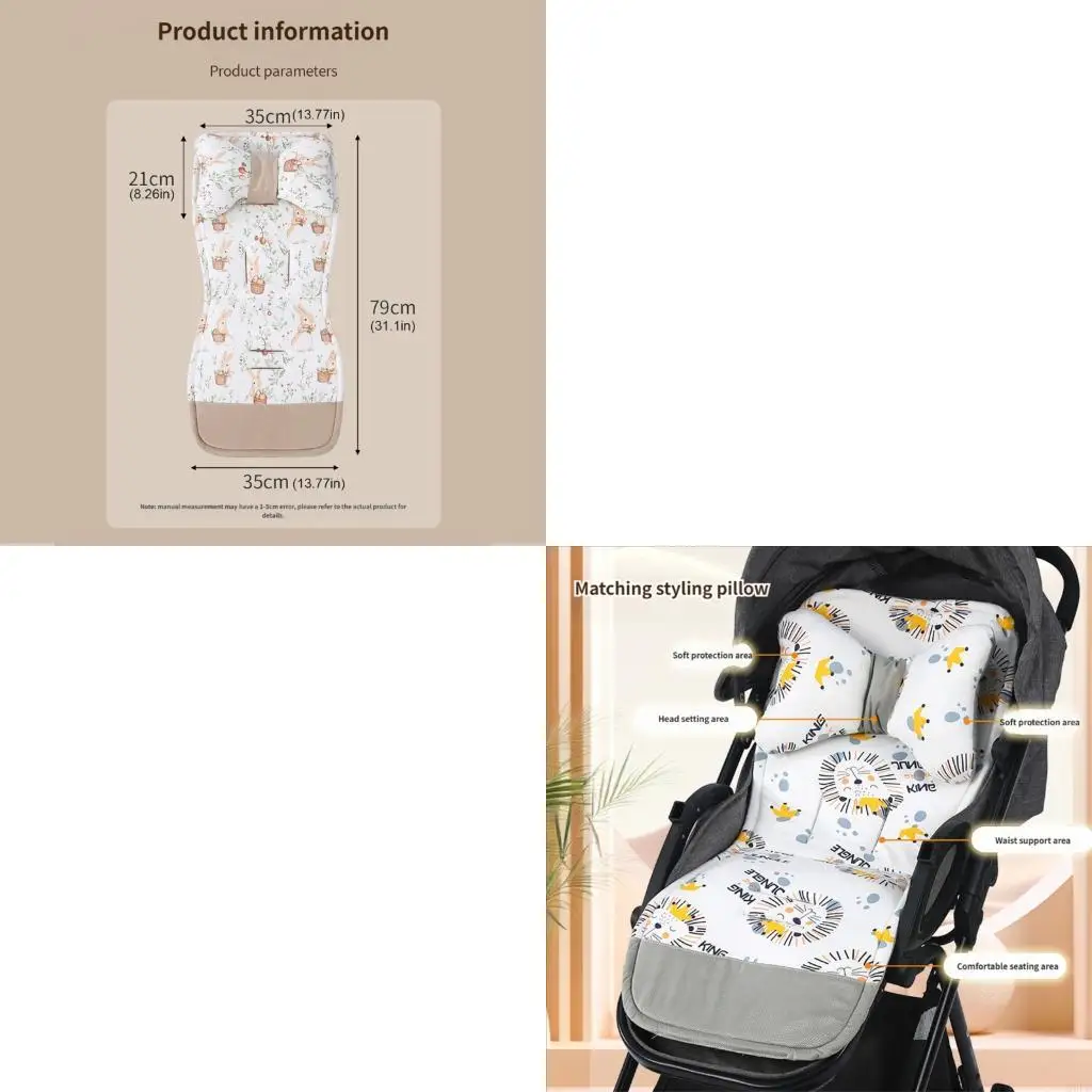 Pram Pad Mattress Liner Strollers Pad Pushchair Double Sided Cushion