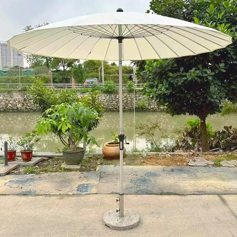 Outdoor Parasol Blue and White Striped Western Cafe Beach Courtyard Garden Large Parasol