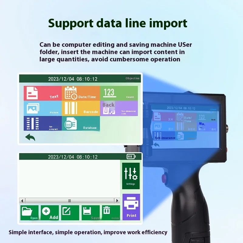 Imagem -02 - Leon Portátil Intelligent Logo Coding Machine Handheld Inkjet Printer Embalagem Bolsa Data de Produção qr Code 12.7 mm