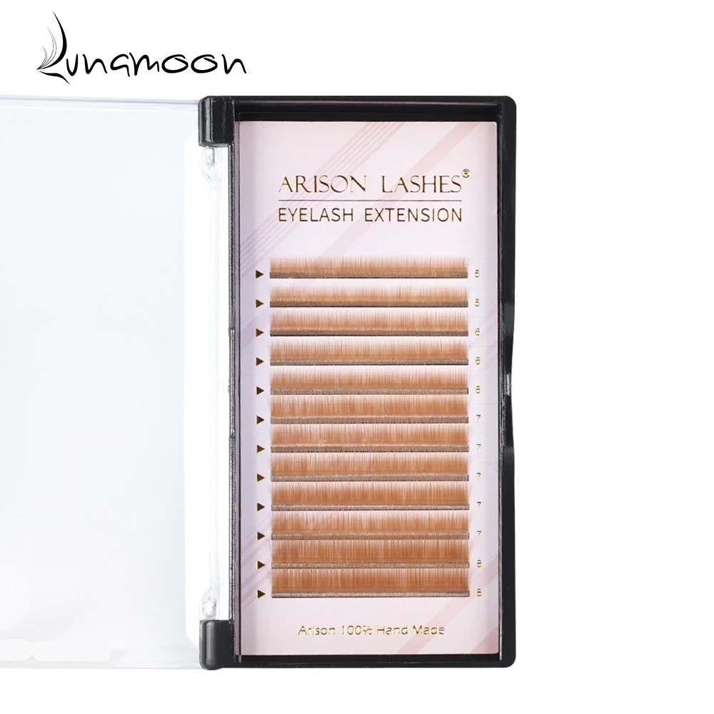 12 Rows Brown Eyebrow Extension 0.07 5/6/7/8mm Makeup Professional False Eyelash Extension Soft Individual Natural For Whosale