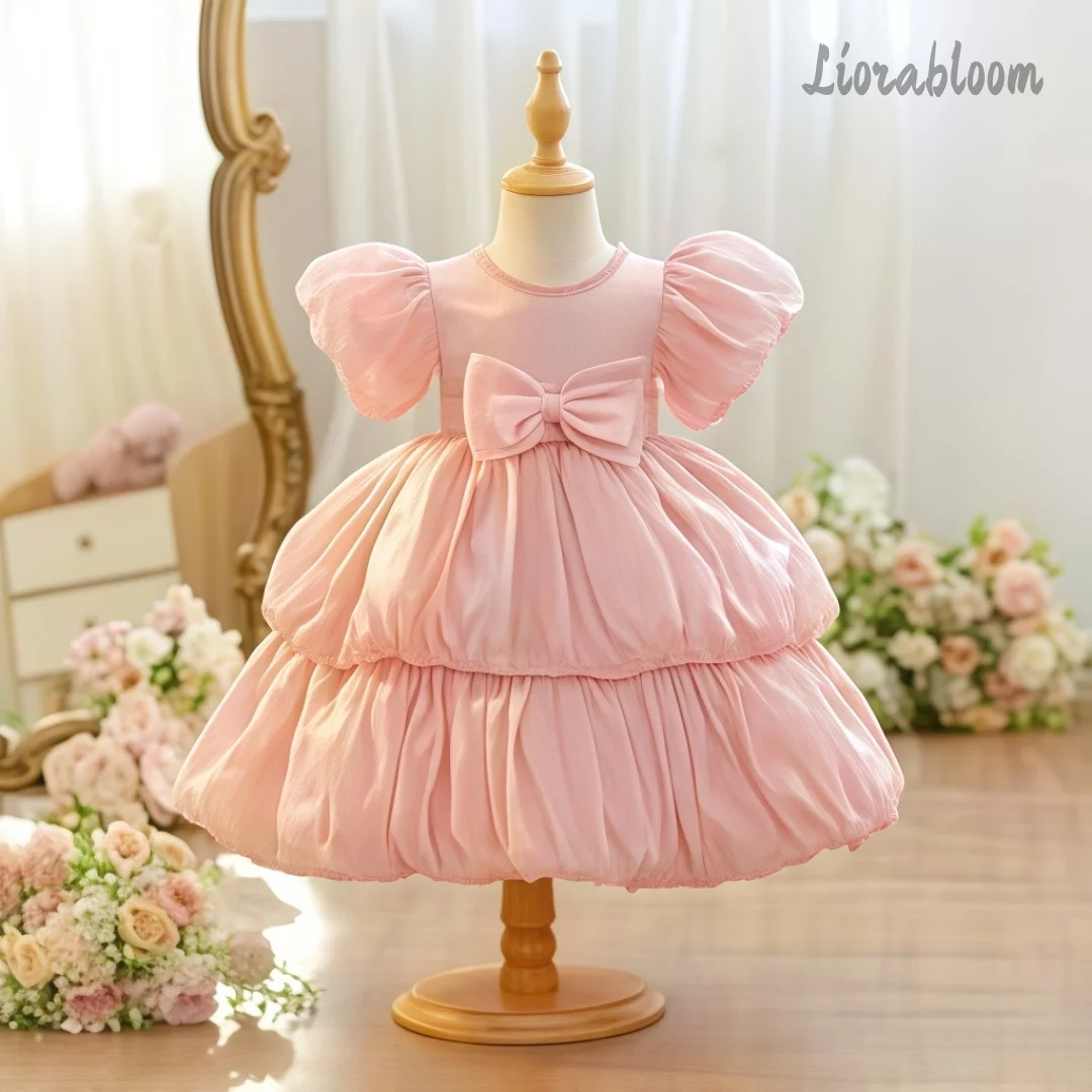 Girls' Colorful Flower Girl Dress Puff-Sleeve Dress Women's Wedding Party Attire Dress свадебное платье