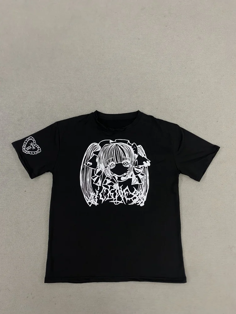 

Summer New Y2K Harajuku Gothic Anime Girl Print Couples T Shirt Loose Comfortable Casual Unisex Tops for Women Trendy