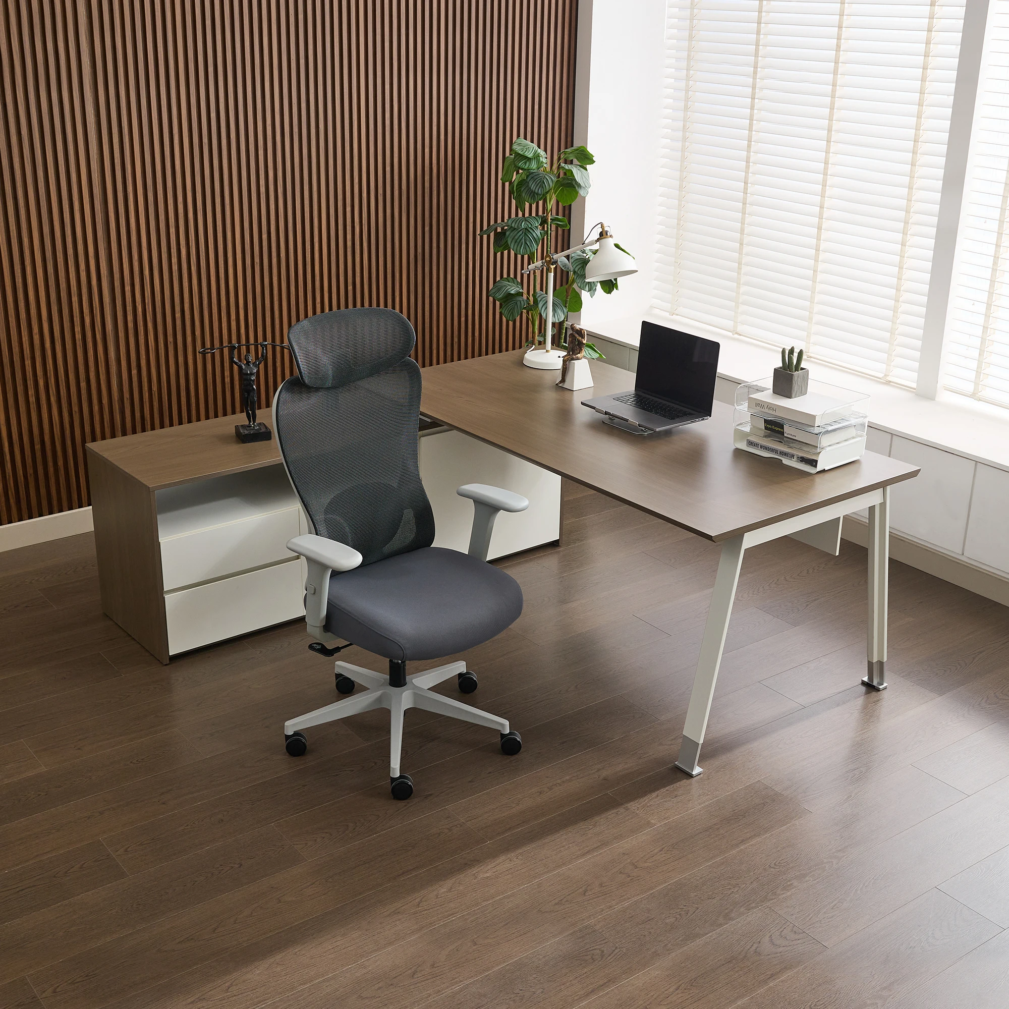 مستودع الولايات المتحدة في الخارج شحن مجاني مكتب تنفيذي كبير الحجم خشبي فاخر وحديث على شكل حرف L