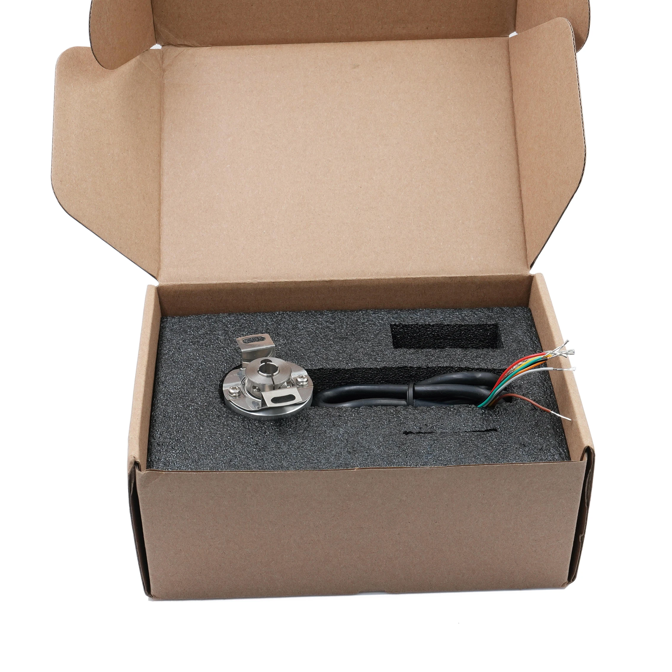 E6B2-C Incremental Rotary Encoder 4096 PPR High Resolution 8mm blind hollow NPN/PNP/Line Driver Outputs  IP68 Rated Waterproof