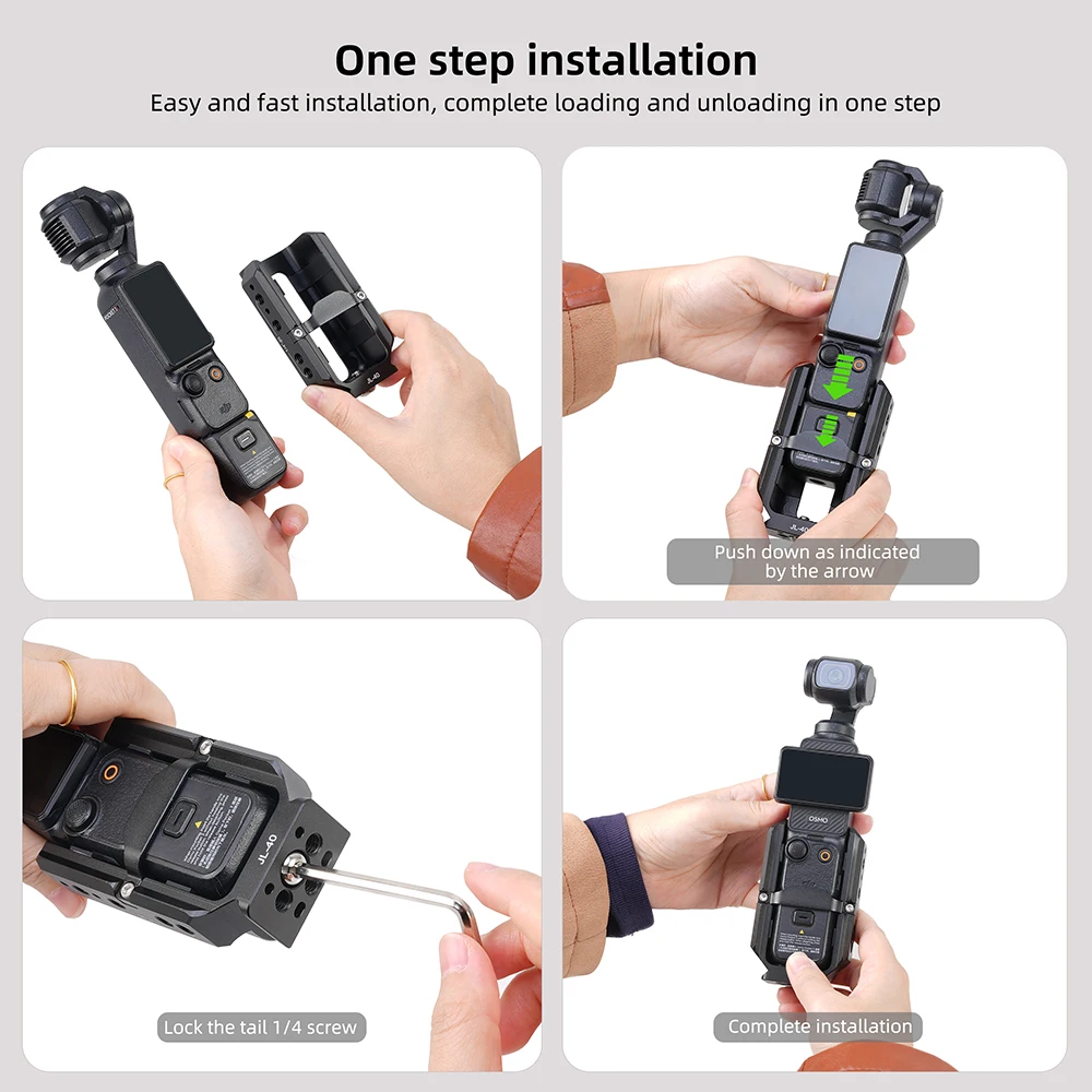 FOTGA For Pocket 3 Cage Aluminum Alloy Video Recording Rig 1/4\