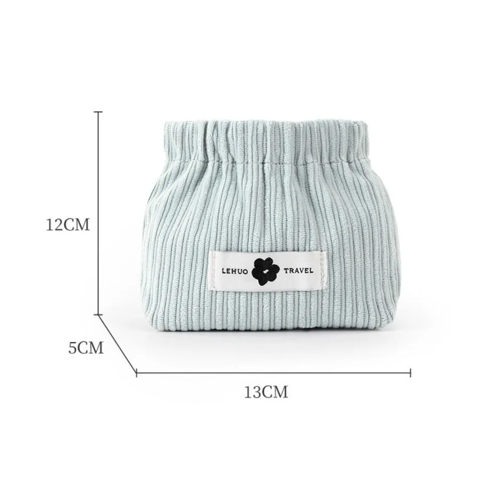 New Mini Shrapnel Bag Corduroy Solid Color Coin Purse Soft Lipstick Purse Travel