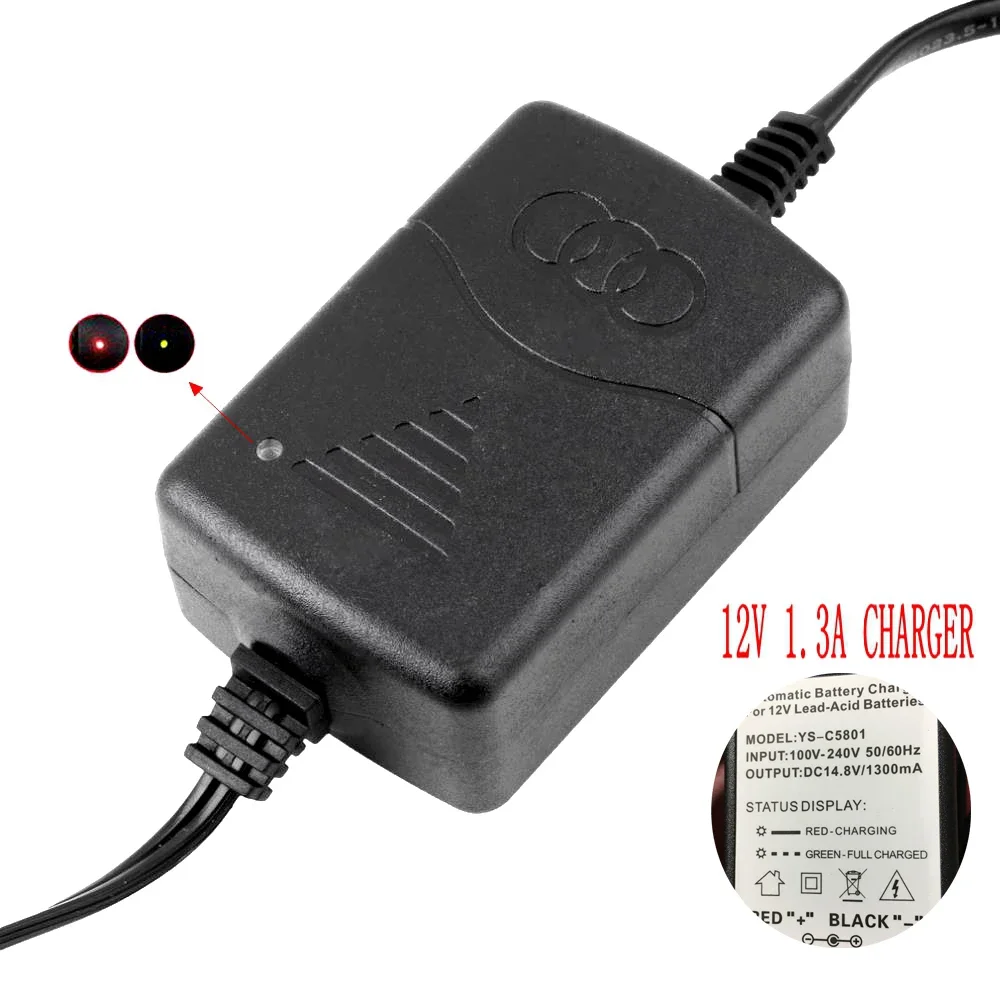 12V 1.3A Smart Motorcycle Charger For 7AH 10AH 12AH VRLA AGM Gel Lead Acid Battery Toy Car Electric Sprayer EU Plug AC 100-220V