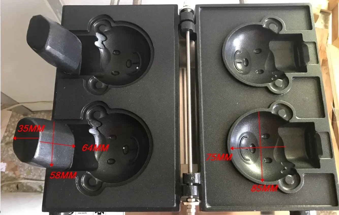 Электрическая машина для изготовления вафельных рожков в форме медведя для детей, мороженого, тайяки, 110 В, 220 В