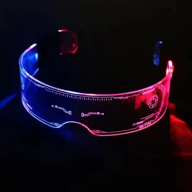 Neon Party LED แว่นตาส่องสว่าง LED แว่นตาสายไฟ Light Up Visor แว่นตา Bar Grow Goggles สําหรับเทศกาลคริสต์มาสฮาโลวีน