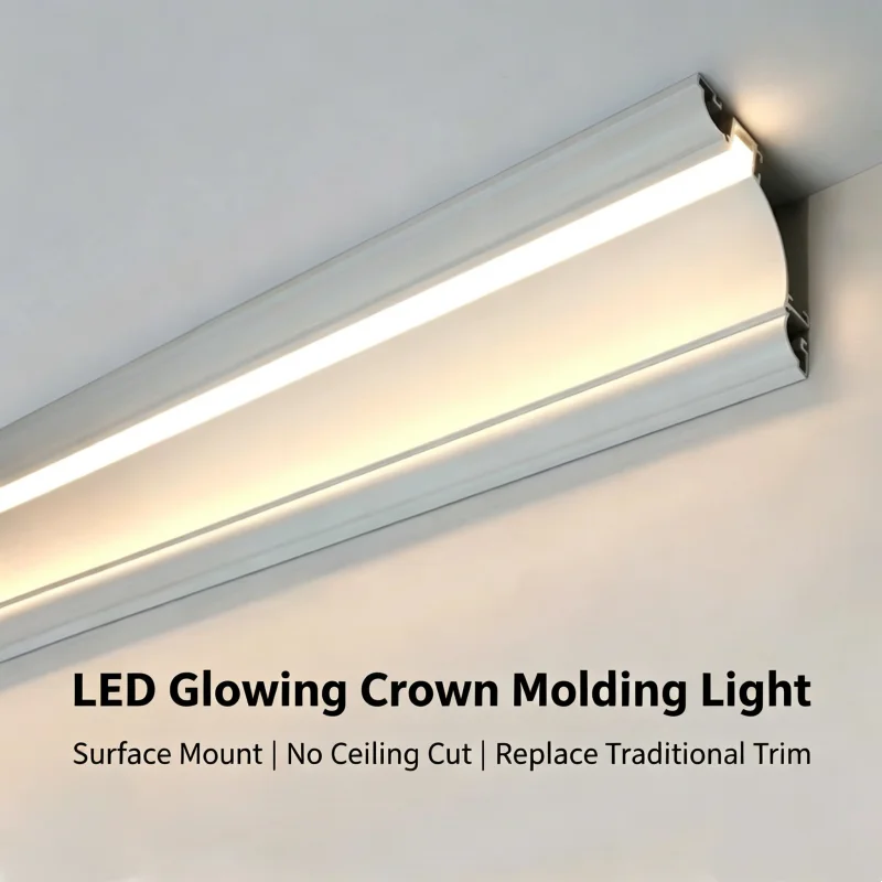 Double Sided Luminous Ceiling Corner Wall Decor Linear Light Surface Mount Led Aluminum Profile For Living Room Bedroom Hotel