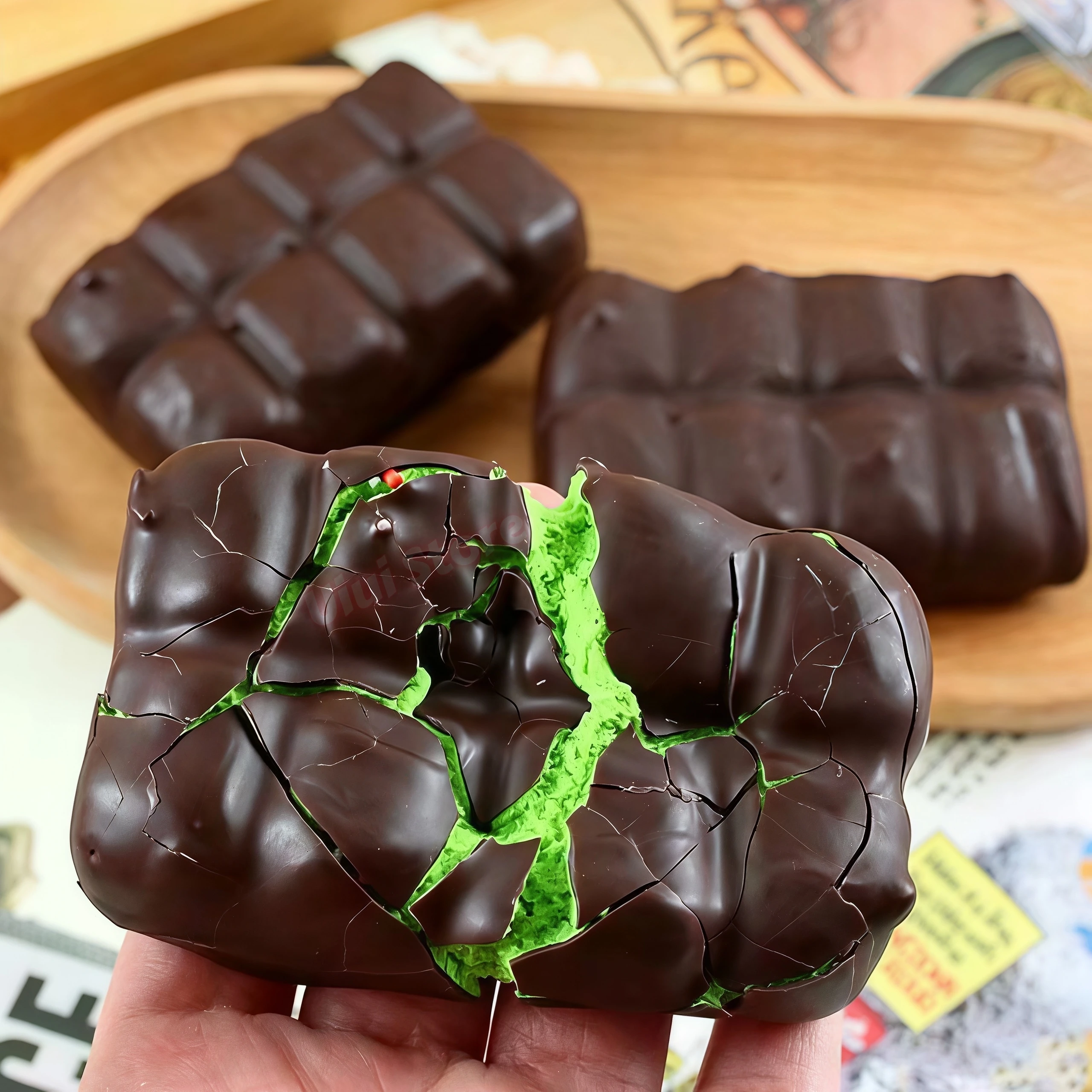 Chocolate Wax Cracking Squeeze Fidgets Cat Paw Donut Crunchy Sound Ball Handmade Craft Crispy Feel Snowball Crunch Squishy Gift