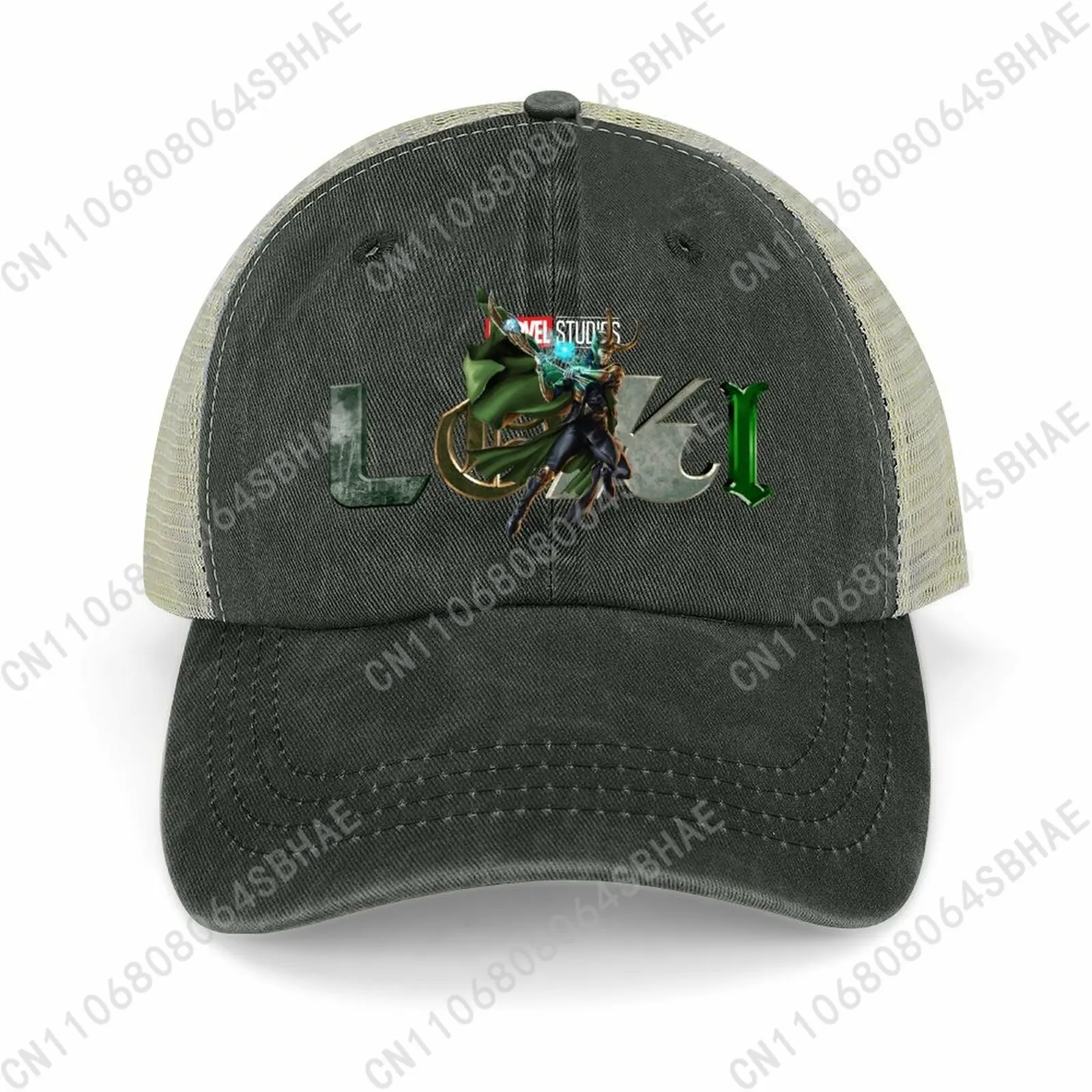 

Marvel Loki Mesh Cowboy Hat Hollow Ventilated Summer Cap Men Women Outdoor Sun Hat Adjustable Strap Custom Cosplay