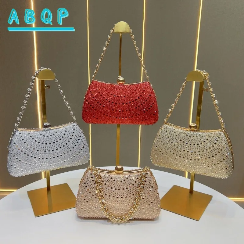 

New Dinner Handbag Diamond Sparkling Dinner Party Women's Shoulder Bag Luxury Brand Diamond Fashion Women's Bag High Quality