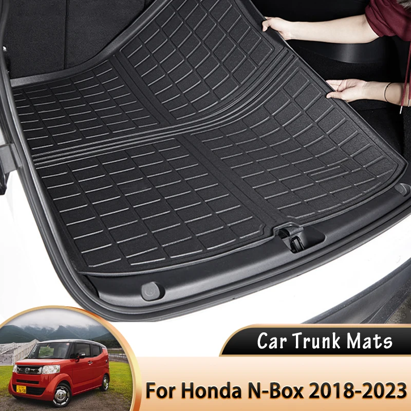 Car Trunk Mat Boot Cargo Liner Tray Rear Trunk Luggage Floor Carpet Pads Accessories for Honda N-Box NBox N Box JF3 2018~2023