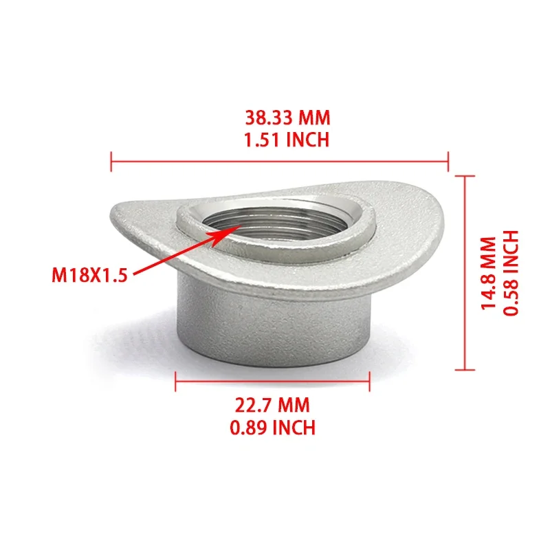 Stainless Steel M18x1.5 Weld-in O2 Sensor Saddle Bung Universal Wideband Oxygen Sensor Mount for Exhaust Pipe-Header DIY Insta