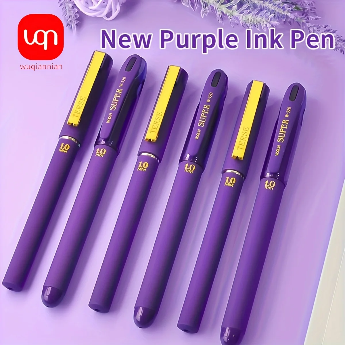 

3/6pcs Purple Green Ink Gel Pen, 1.0mm, for writing, large refills, office supplies returned to Sochool Kawaii school supplies