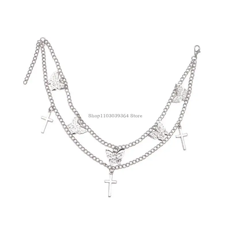 トレンディブートチェーンハラジュクバタフライチャームペンダントパンクチェーンベルトシューズブーツ