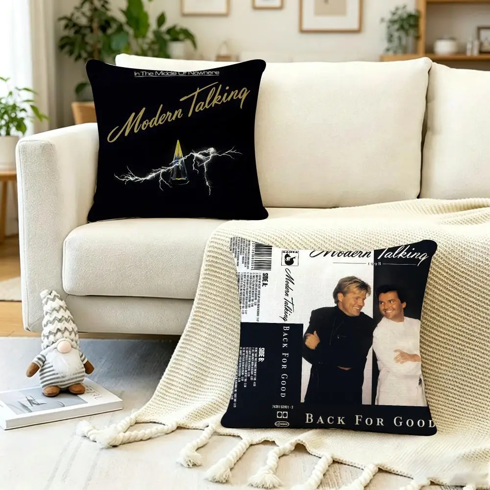 Music M‑Modern T‑Talking Cushion Cover Anti-dustmite Pillowcase Invisible zipper silky short plush Sofa cushion cover