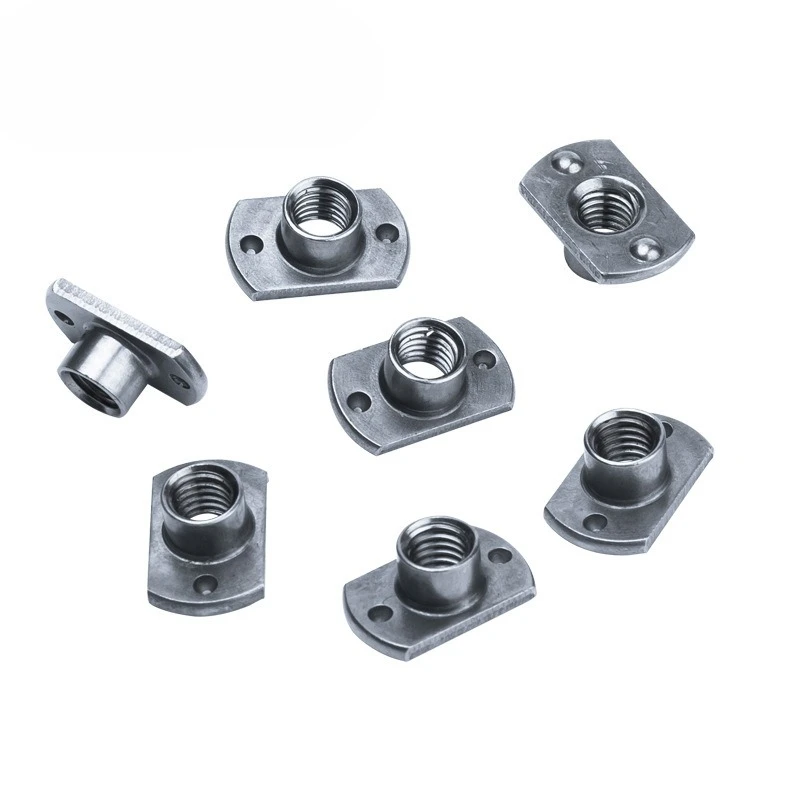 20pcs Length 23mm Width 14mm Height 7.5mm Disc Thickness 2mm Two Solder Joints M6X1.0 T-type Welding Nut