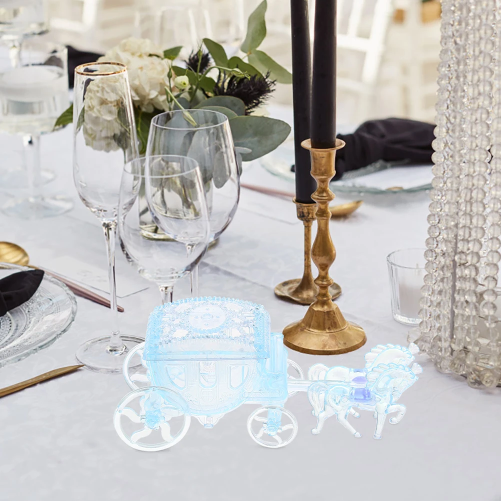 

2Pcs Carriage Candy Boxes PP Material Light Birthday Wedding Gift Packaging Containers Storage Box Cases