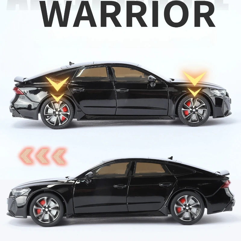 1:24 RS7 スポーツバック スポーツカー 合金ダイキャストシミュレーションモデルカー おもちゃ サウンドとライト付き プルバック式おもちゃ 子供向けギフト