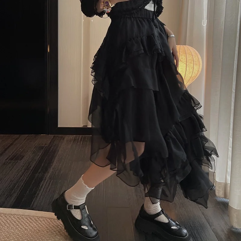 

Женская асимметричная юбка Vimas oo Silk Romantic Drifting с богатой отделкой, повседневная, свободного кроя, для работы и отдыха, весна