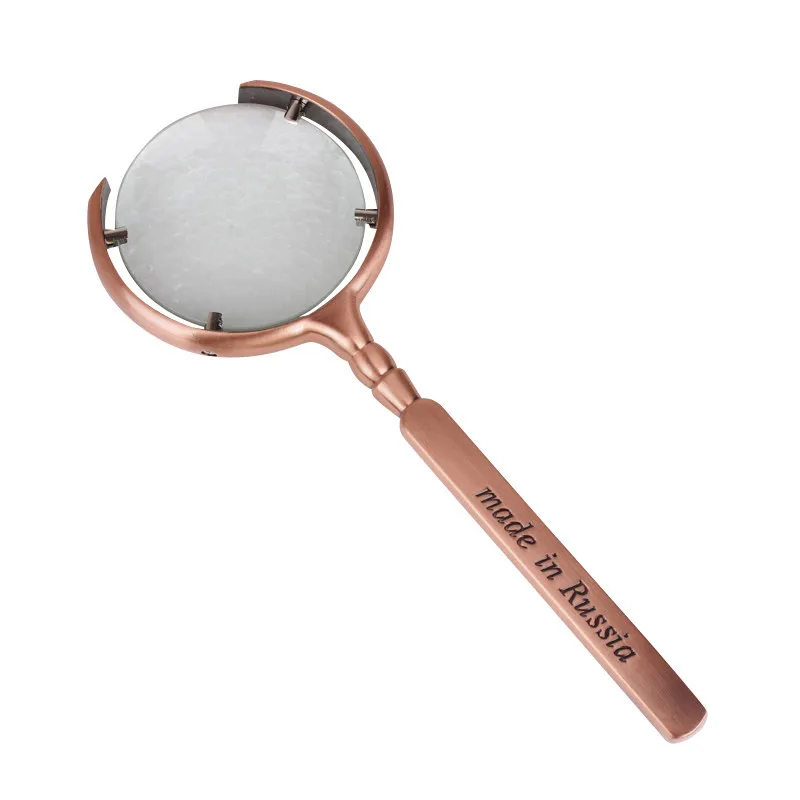 Creative Handheld Russian Soviet High Definition 6 Times Magnifying Glass Metal Antique Optical Elderly Reading Newspaper Gifts