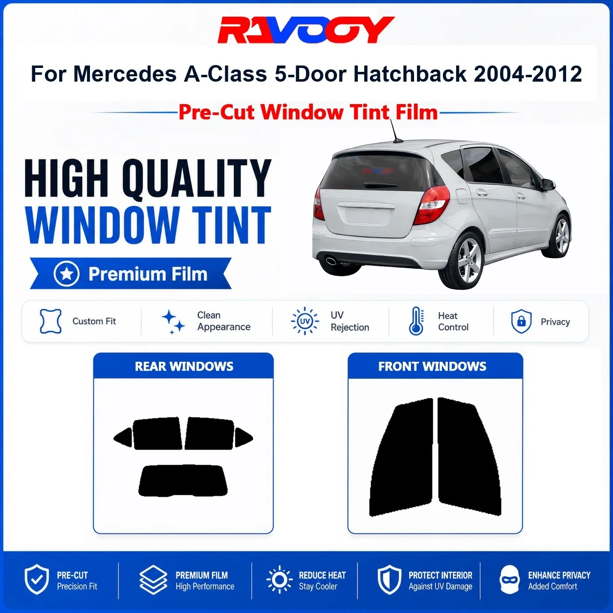 premium-pre-cut-window-tint-for-mercedes-a-class-5-door-hatchback-2004-2012-front-rear-windows-uv-heat-rejection-privacy-film