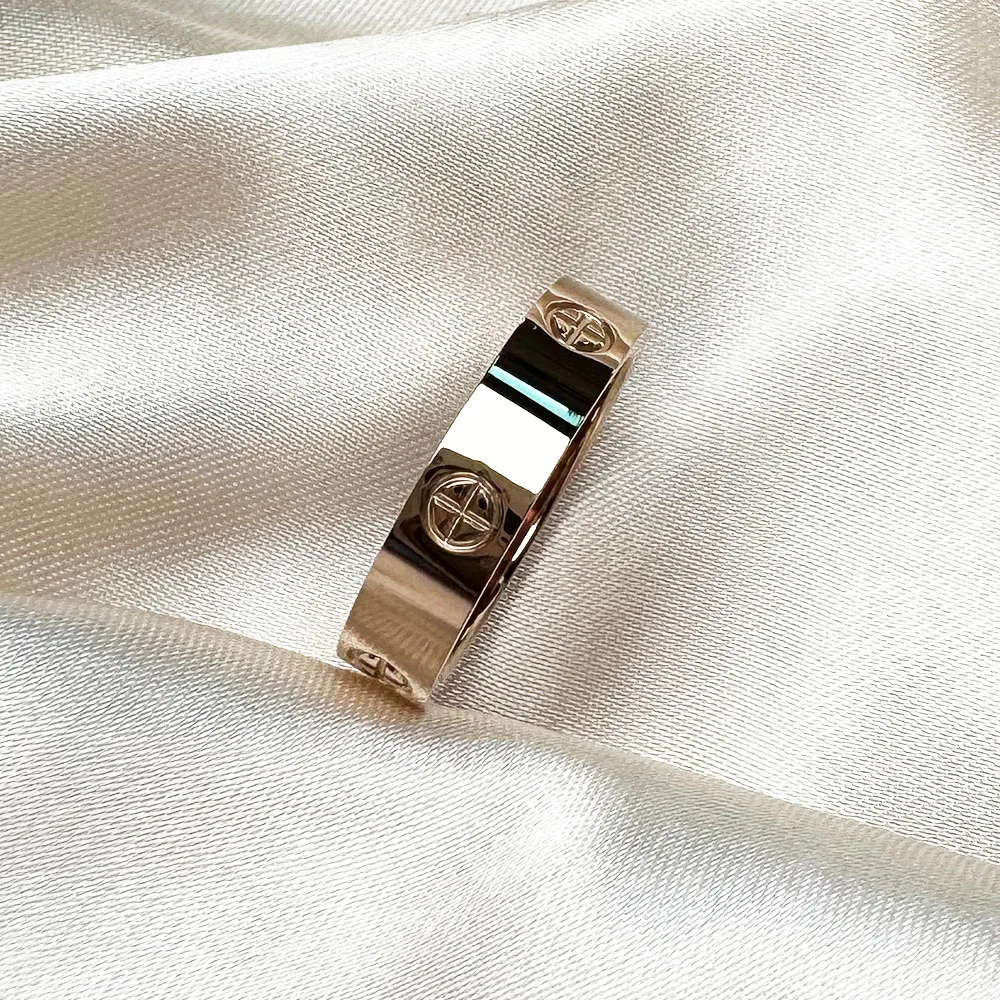 Cross Stainless Steel Couple Ring 4