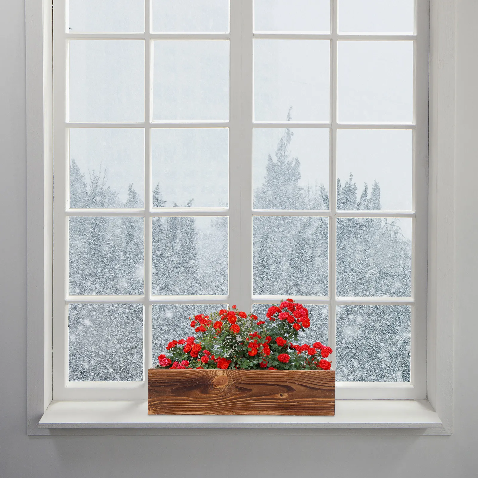 

Деревянная кашпо-ящик для цветов в стиле ретро, деревенский дизайн, для суккулентов, для сада, балкона, офиса, декоративные кедровые оконные ящики