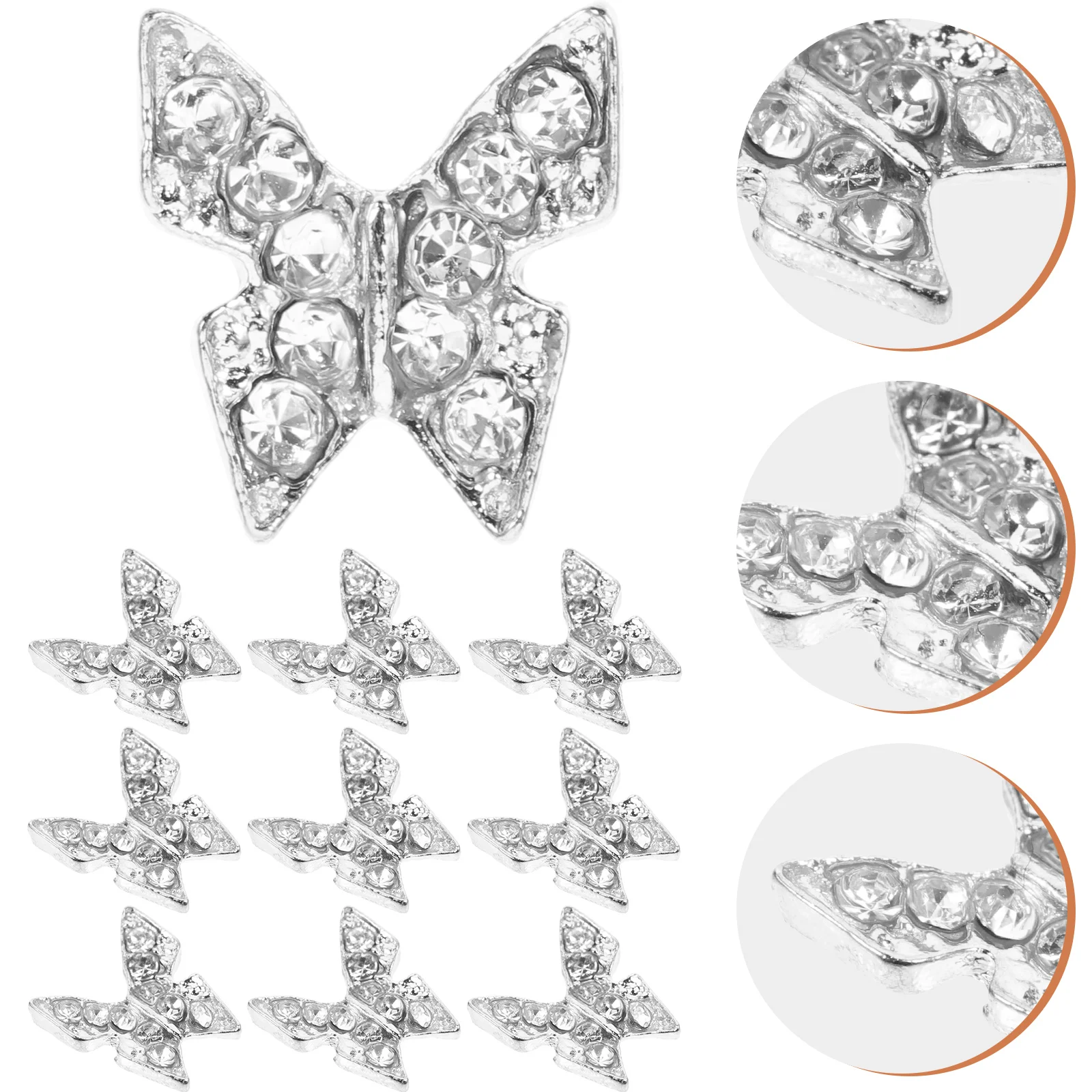 20 Pcs Wear-resistant Butterfly Nail Drill Gems Holiday Decor Manicure Party for DIY