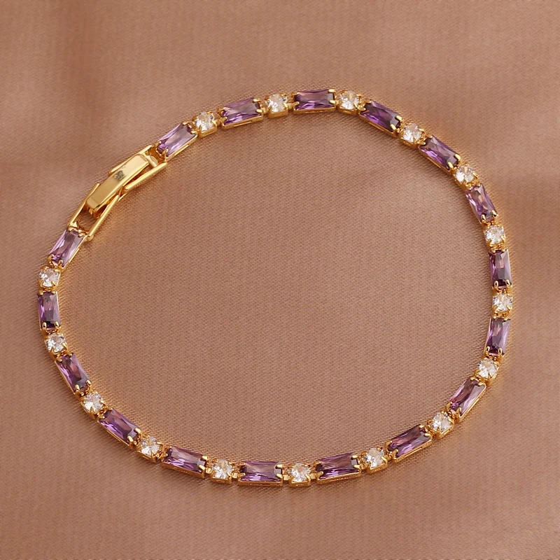 Luxury Rainbow Iced Out Zircon Tennis CZ Bracelet Women\'s Stretch Adjustable Bracelet Hippie Fashion Accessories Jewelry Gifts