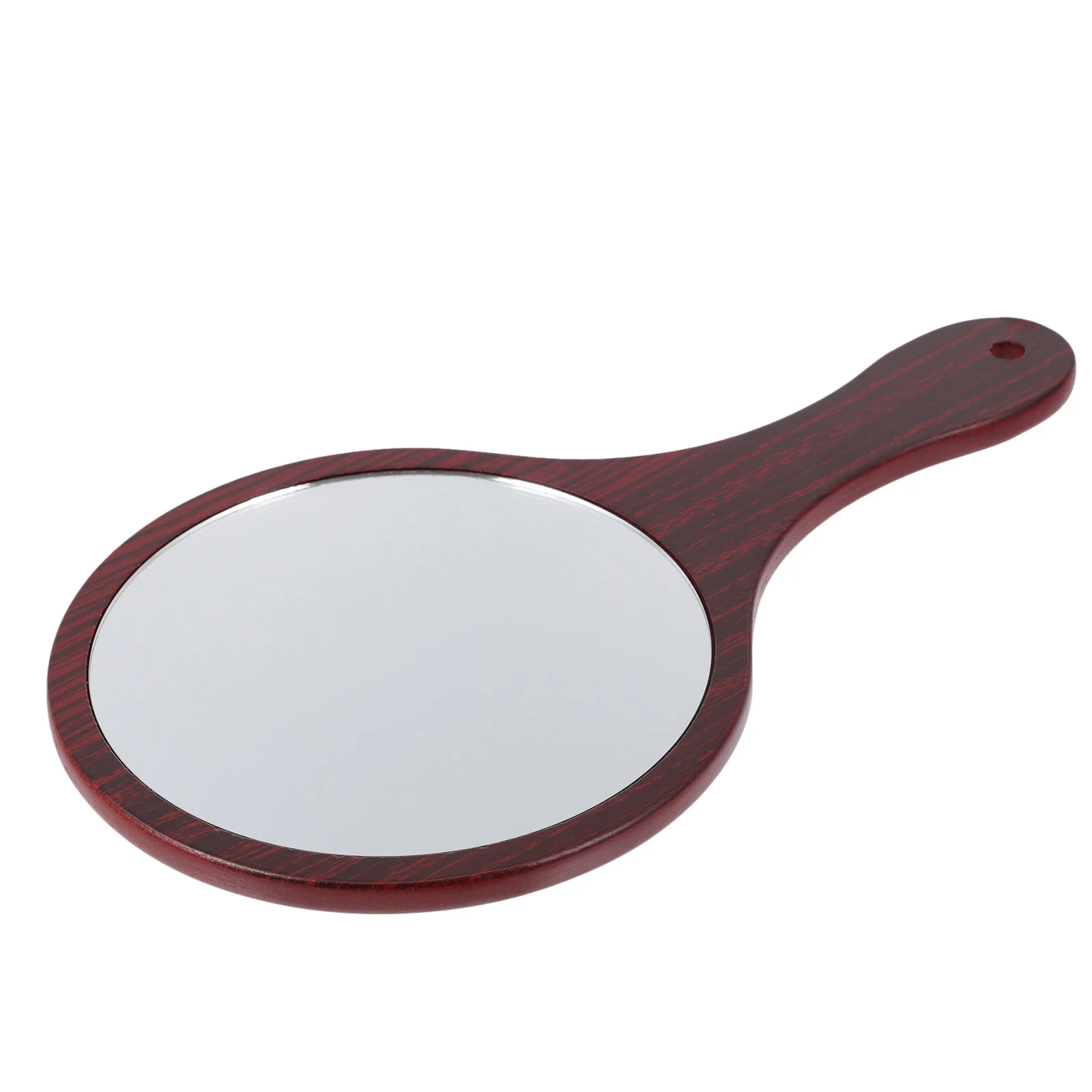 Miroir de courtoisie avec poignée en bois, accessoires de voyage, simple face Miss, déterminer le maquillage