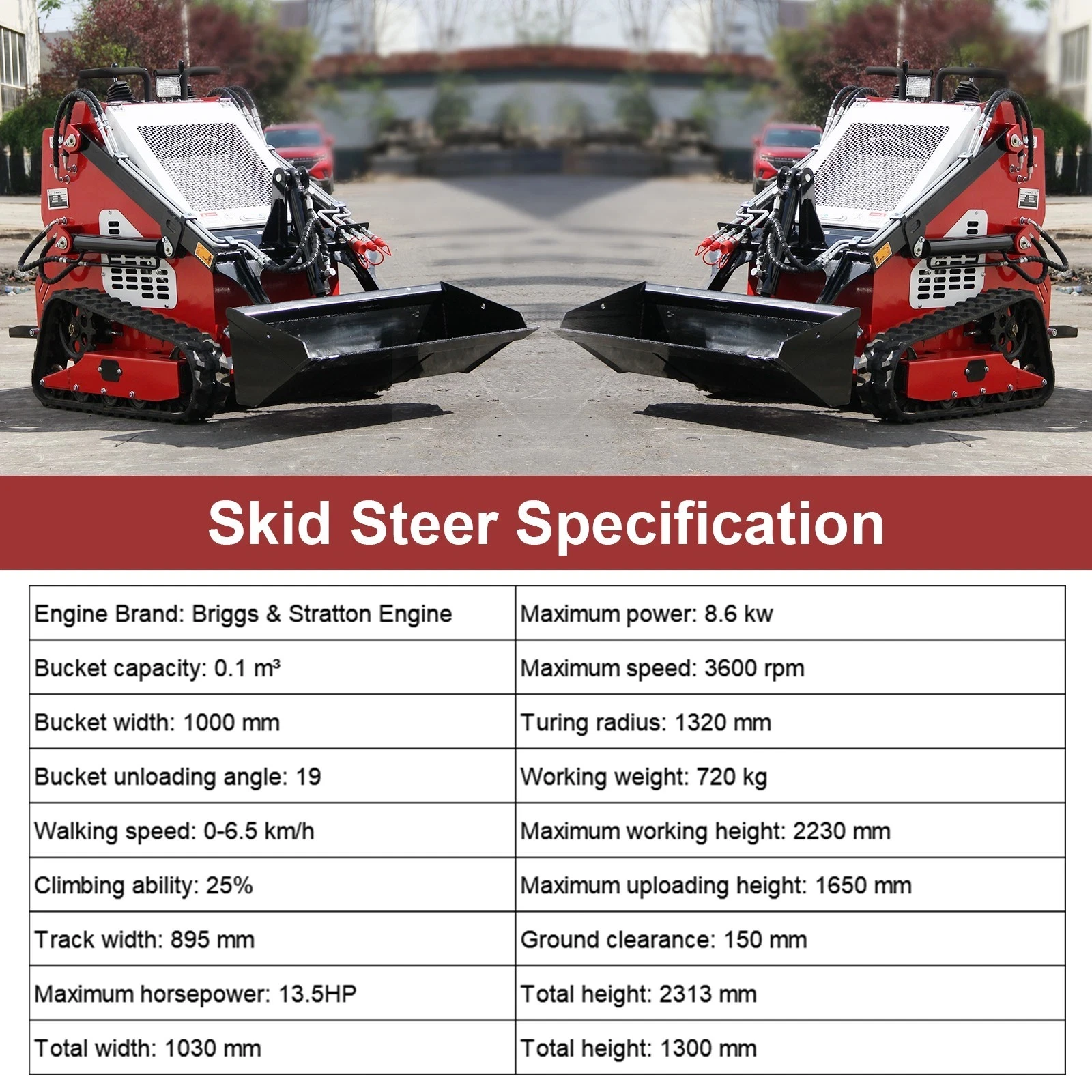 Pagamento completo, non un deposito Mini minipala minipala cingolata a doppio raffreddamento da 15 HP con motore B&S