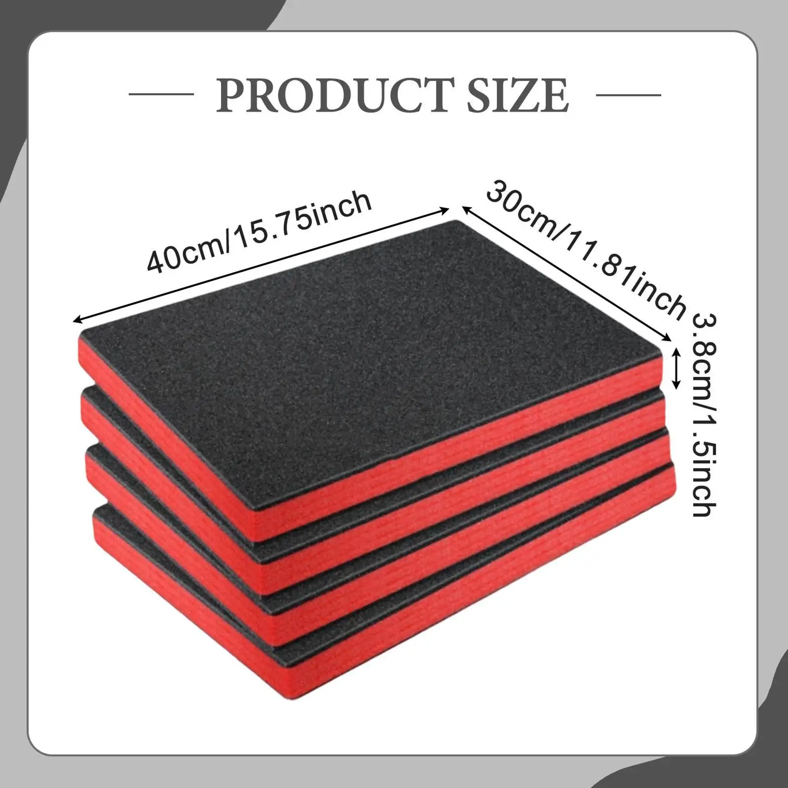 4-Piece Shock-Absorbing Foam Inserts, Protective Mat, Cuttable Toolbox Foam,