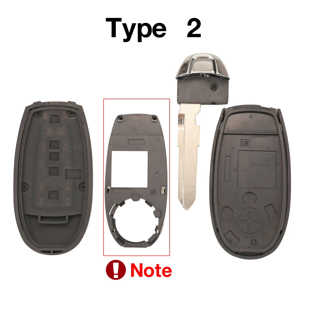Jingyuqiin 2-przyciskowy zdalny kluczyk samochodowy do Suzuki Swift SX4 Vitara 2010-2016 TS008 / TS007 Smart Key z małym kluczem