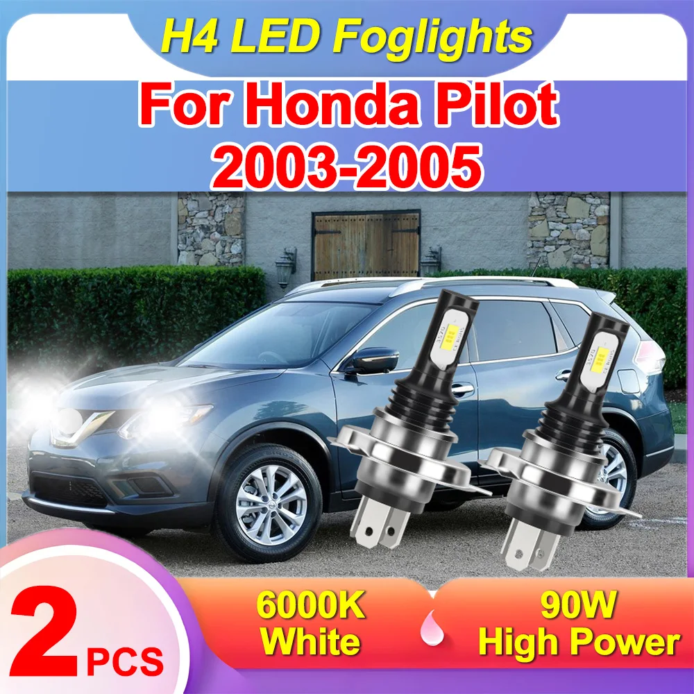 2 قطعة 3570 CSP رقائق سيارة LED الضباب الخفيف H4 عالية الطاقة 6000 كيلو الأبيض 90 واط السيارات الجبهة الضباب مصباح 20000LM لهوندا الطيار 2003 2004 2005