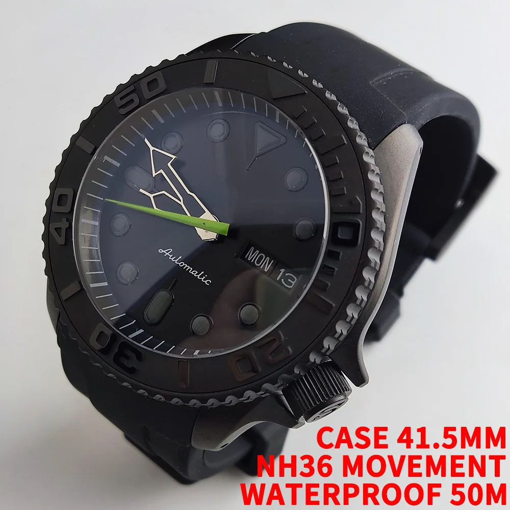 Edelstahl uhr wasserdichte Uhren lässig 41,5mm nh36 Saphirglas automatische mechanische benutzer definierte Logo Uhr