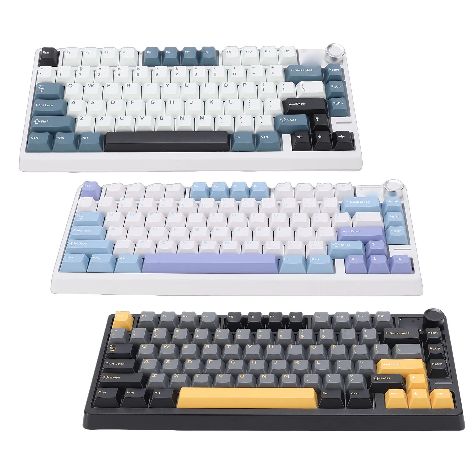 

Mechanical Keyboard with Knob 3 Mode Connection Wireless Bluetooth Keyboard for Work and Gaming Mechanical Keyboard with Knob