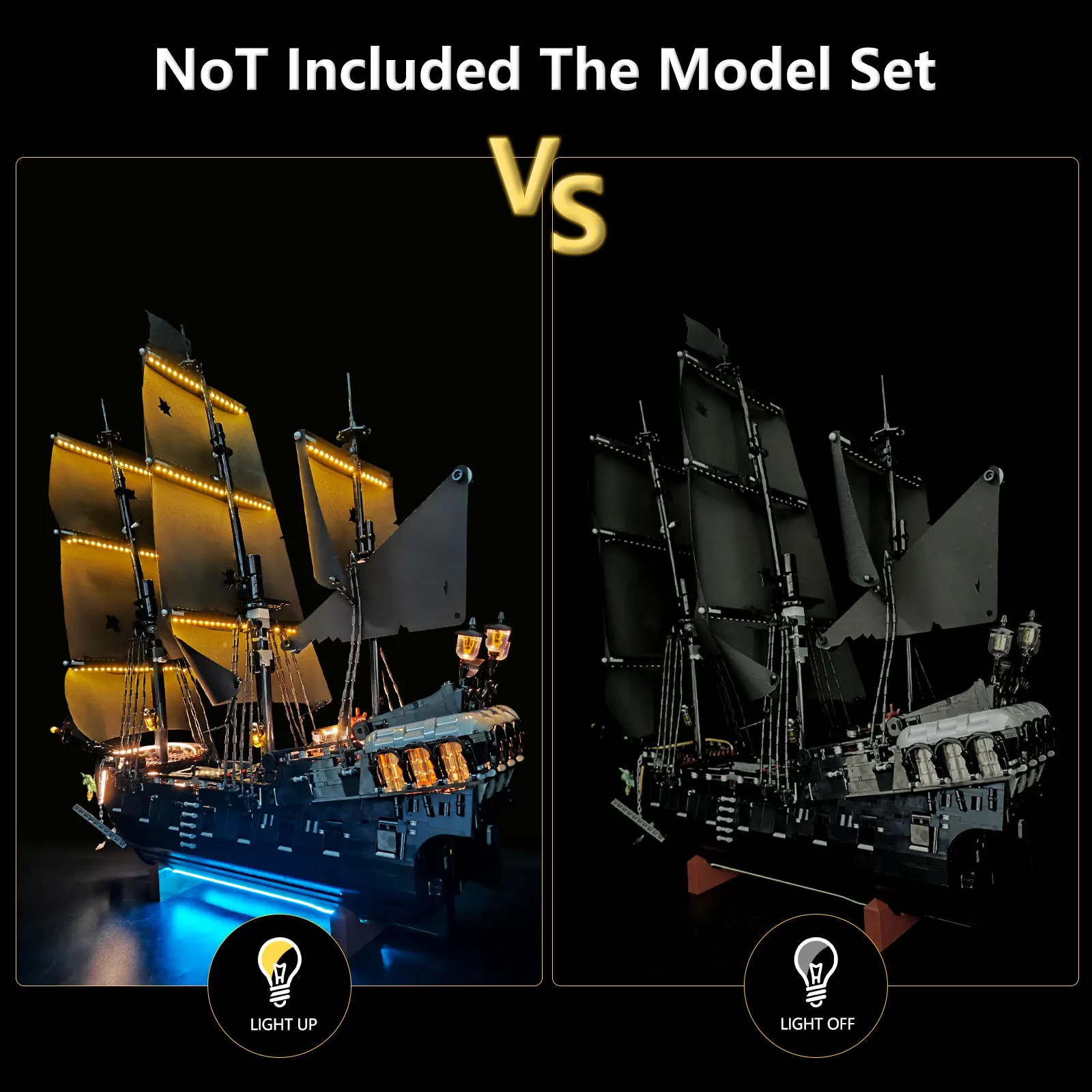LYBMTWF ชุดไฟ LED เข้ากันได้กับเลโก้ 10365 โมเดลเรือโจรสลัด (ไม่รวมอิฐโมเดล)