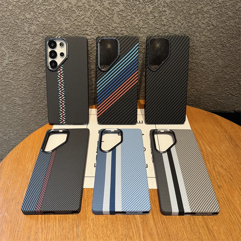 Simple Business Carbon Fiber Magnetic Case For Samsung Galaxy S26 S25 S24 S23 Ultra For Magsafe Wireless Charging PC Slim Cover