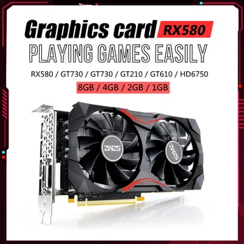 RX580 8/4/2/1GB grafik kartı 1257/1340MHz GDDR5 radyatör tüp GPU ekran kartı madencilik Placa bilgisayar PC oyun için grafik kartı